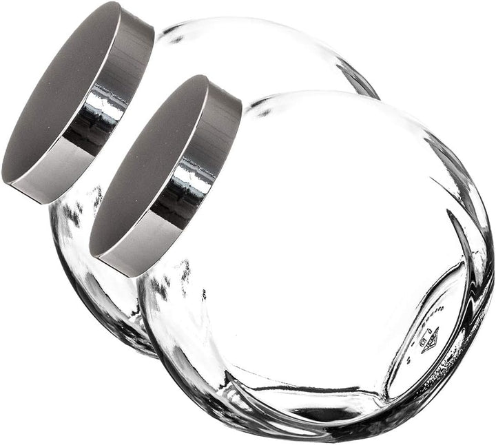 BigDean 2er Set 2 Liter Bonbonglas mit Schraubdeckel - Candy-Glas gross - Für Süssigkeiten, Kekse, M