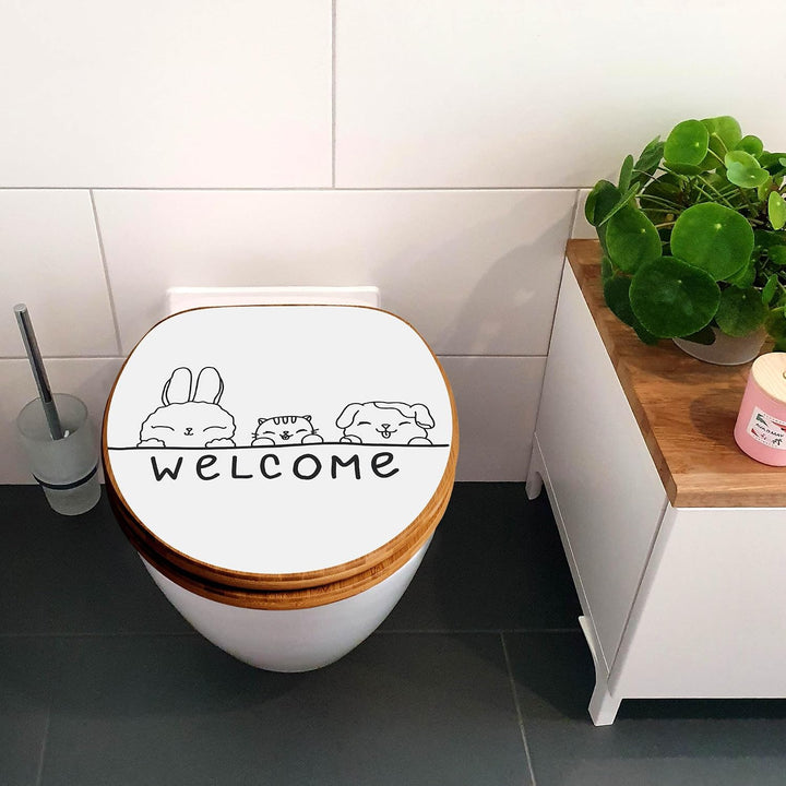 banjado Design WC Sitz Bambus Absenkautomatik 45,8x37,5cm - Toilettendeckel mit Absenkautomatik Holz