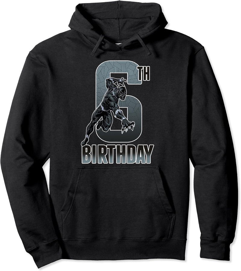 Marvel Black Panther Action Pose 6th Birthday Pullover Hoodie