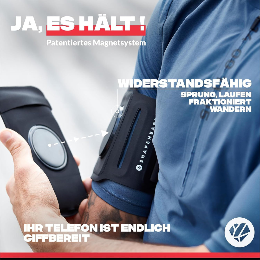 Shapeheart französische Innovation, Universelles Handyarmband für Sportler zum Joggen, Laufen, Wande