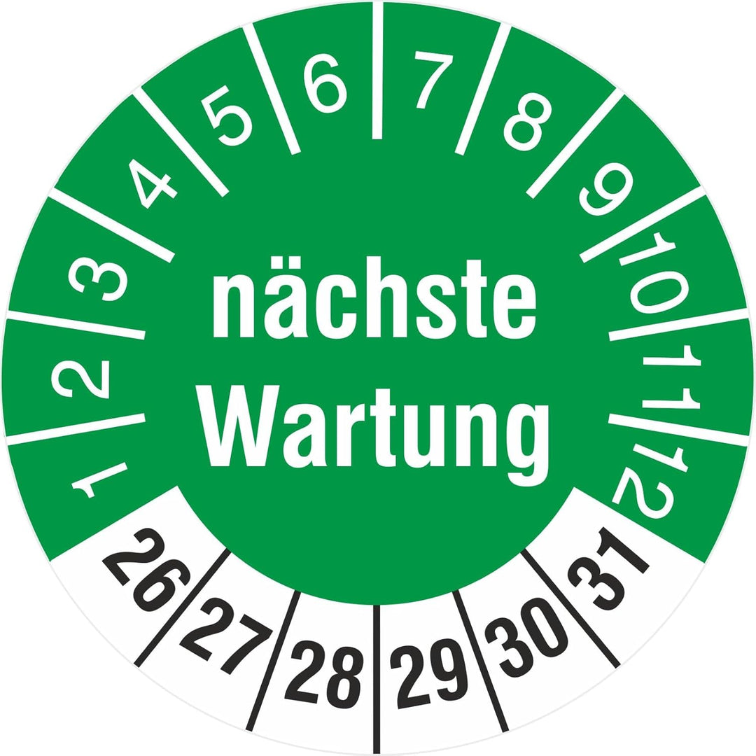 1000 Prüfplaketten nächste Wartung 30 mm Prüfetiketten 2022-2027 1000 30mm Durchmesser, 1000 30mm Du