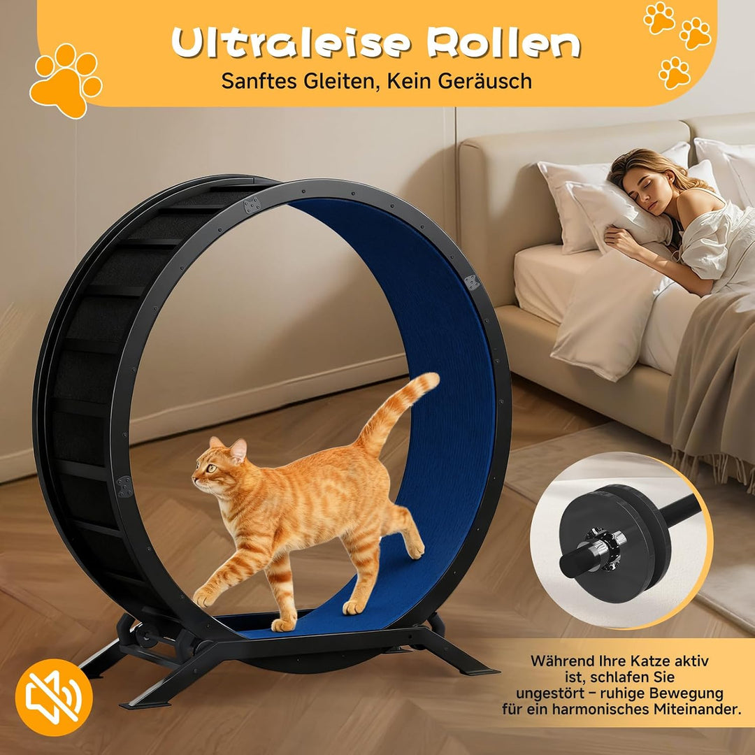 GTPLAYER Katzenlaufrad, laufrad Katze, Extra grosser 100 cm, ultraleises Laufrad mit Abnehmbarer Tep