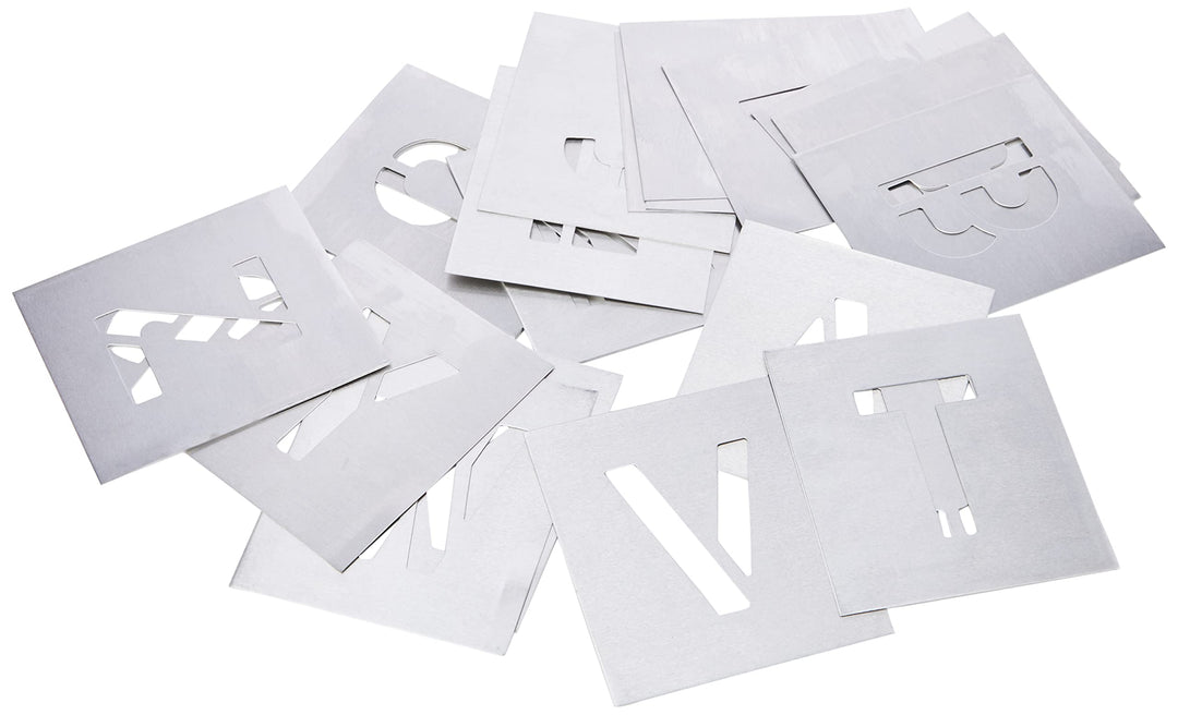 Set Of Zinc Stencils - Letters 2.in Wallet