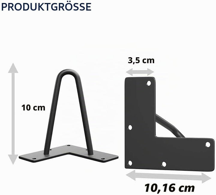 WINSOON 4er Set Haarnadel Tischbeine 10cm Metall Hairpin Legs DIY Tischbeine Möbelfüsse Tischkufen a