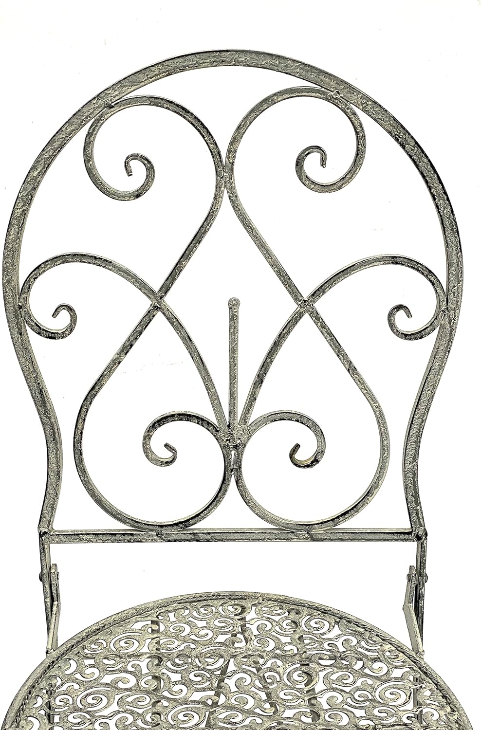 DanDiBo Gartenstuhl Metall Grau Weiss 96127 Metallstuhl Stuhl Garten Vintage Eisen Nostalgie Eisenst