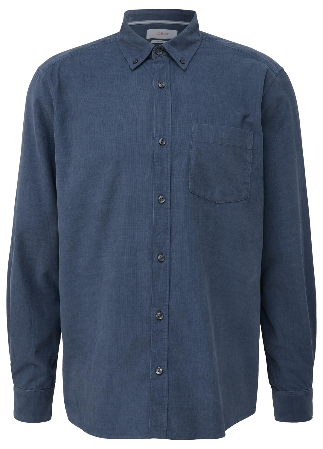 s.Oliver Herren Hemd Langarm, Regular Fit, Blue 5777