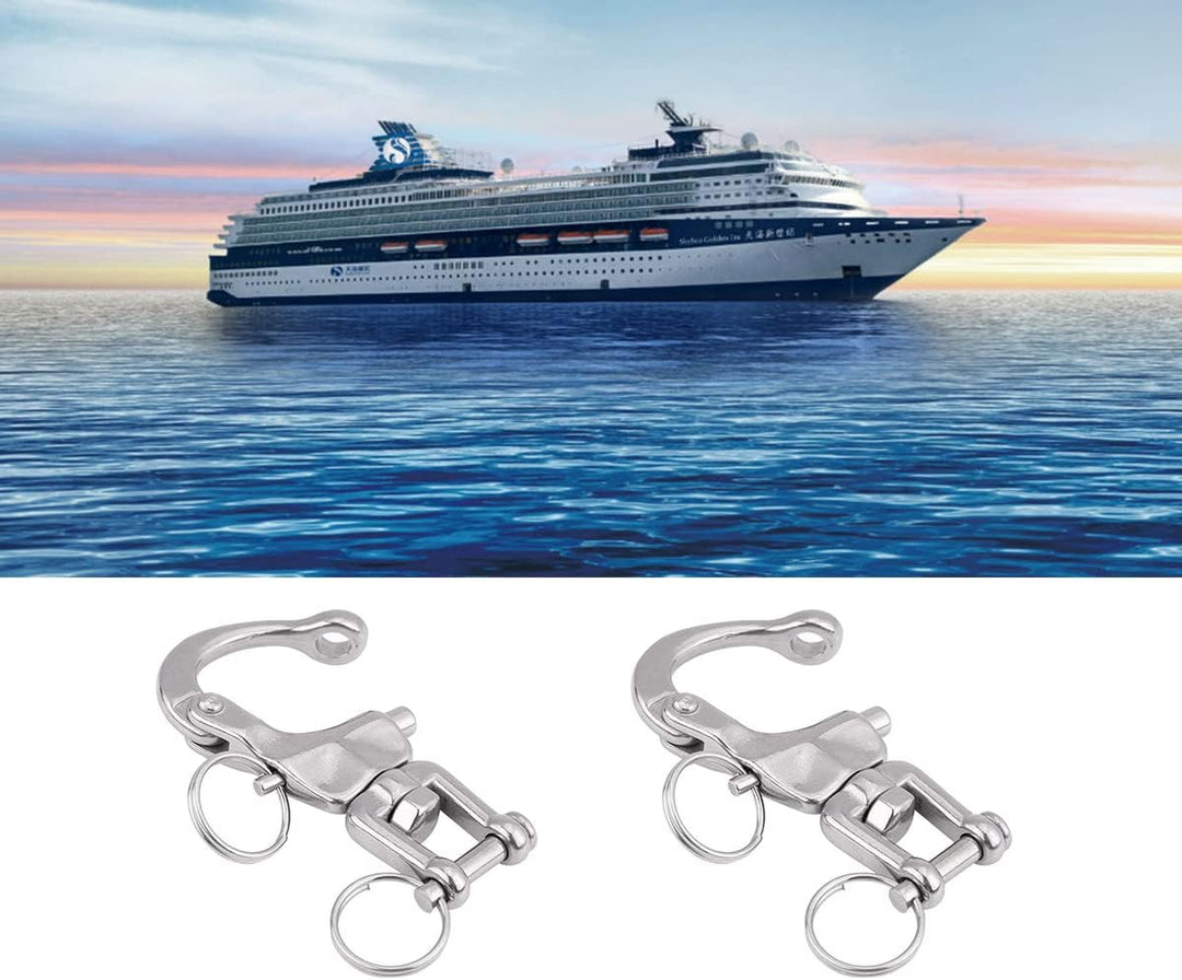 2 Stück Schnappschäkel, Wirbelschäkel, Edelstahl Schnappschäkel, Boot Schnappschäkel, Panikhaken Sch