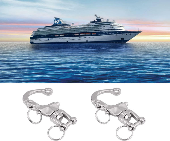 2 Stück Schnappschäkel, Wirbelschäkel, Edelstahl Schnappschäkel, Boot Schnappschäkel, Panikhaken Sch