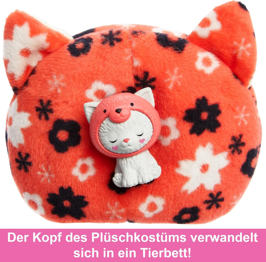 BARBIE Cutie Reveal Puppe - Chelsea-Puppe mit langem braunem Haar und 6 Überraschungen, Plüschtierfr