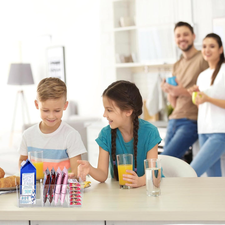 Puricon 4 Stück Snack Aufbewahrungsbox, stapelbarer Lebensmittel Organizer aus BPA-Frei Kunststoff,