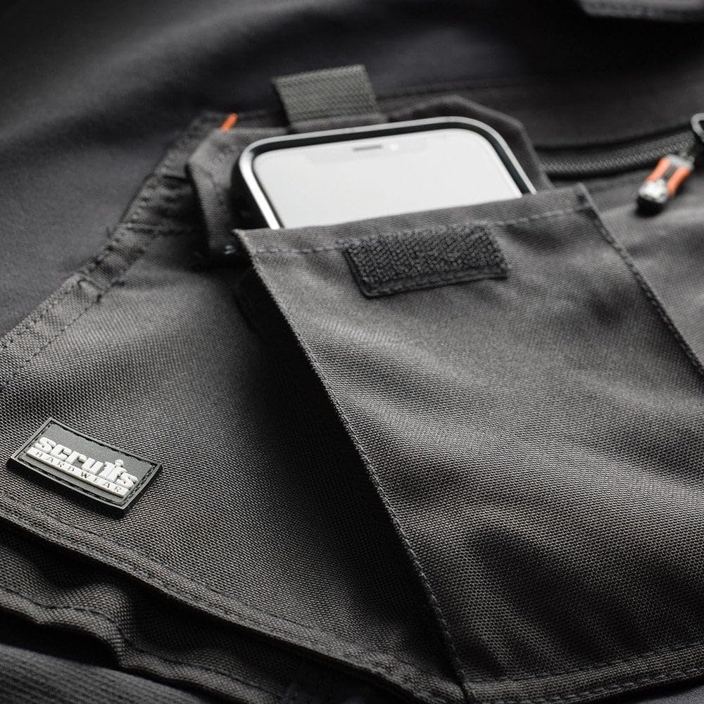 Scruffs Arbeitshose mit Holstertaschen „Pro Flex Plus“ Schwarz 30W Kurz, Schwarz 30W Kurz