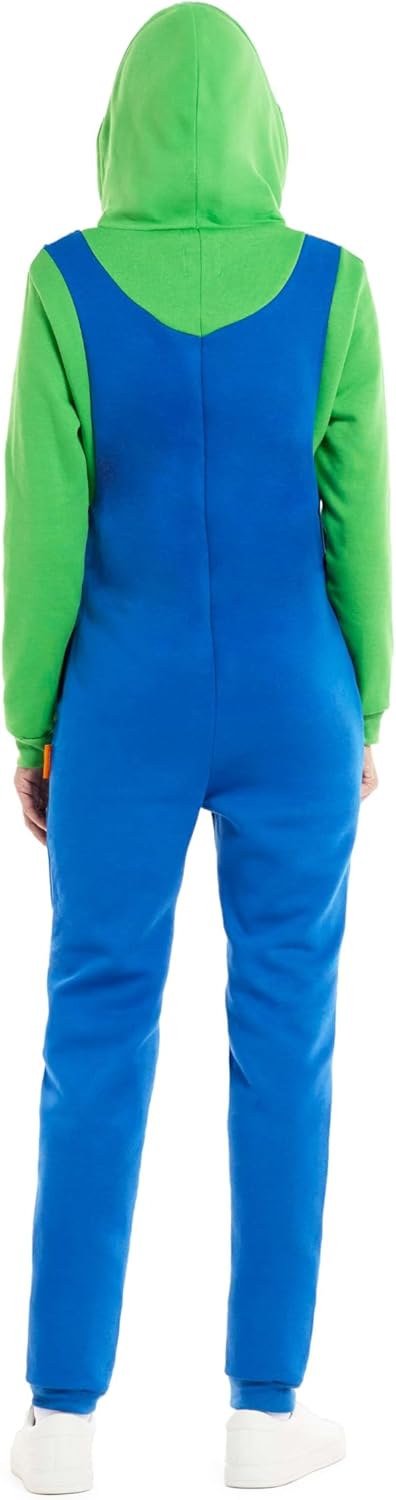 Opposuits Luigi Onesie für Erwachsene, Unisex, Nintendo Super Mario Einteiler, lockere Passform, ink