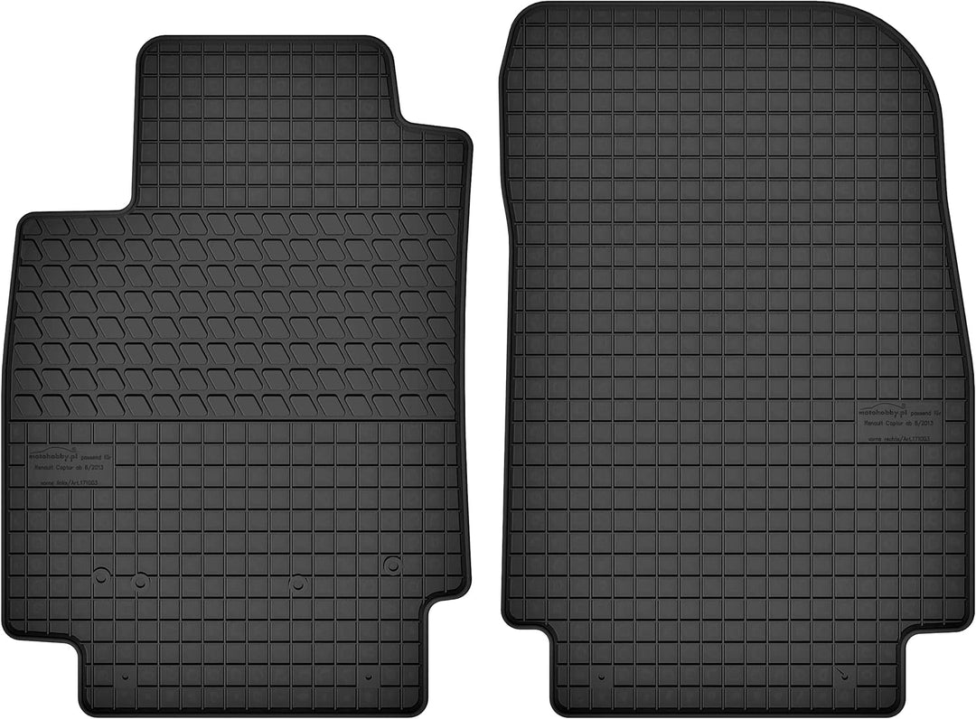 Motohobby Vorne Gummi Fussmatten Gummimatten Satz für Renault Captur I (2013-2019)