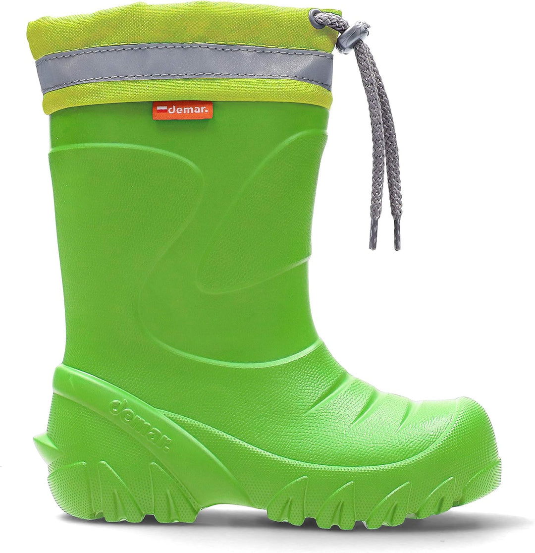 DEMAR. Eva federleichte Kinder Gummistiefel mit Stulpe gefüttert mit Wolle MMT-S 24/25 EU Grün, 24/2