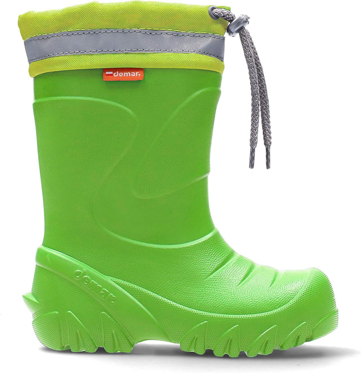 DEMAR. Eva federleichte Kinder Gummistiefel mit Stulpe gefüttert mit Wolle MMT-S 22/23 EU Grün, 22/2