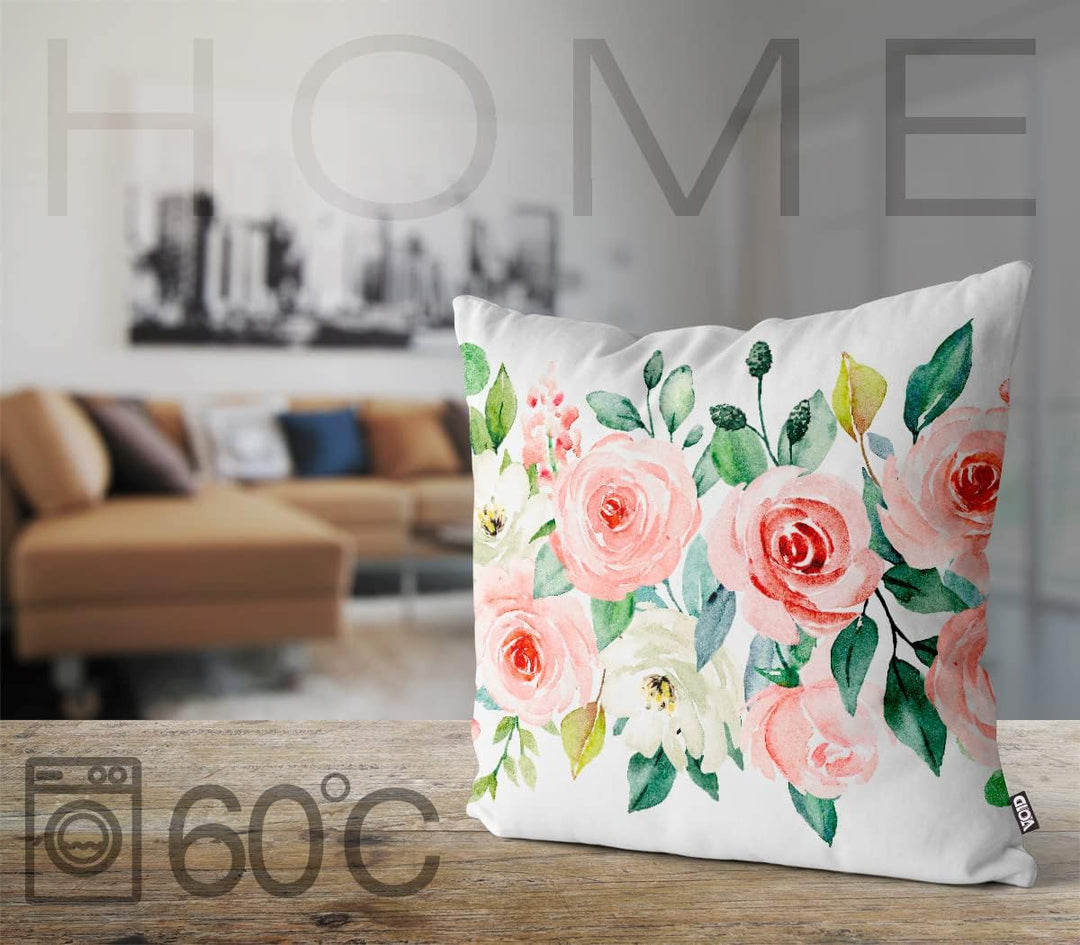 VOID Rosen Bordüre Kissenbezug Kissenhülle Sofakissen Kissen Deko Outdoor-Kissen Dekokissen, Kissen