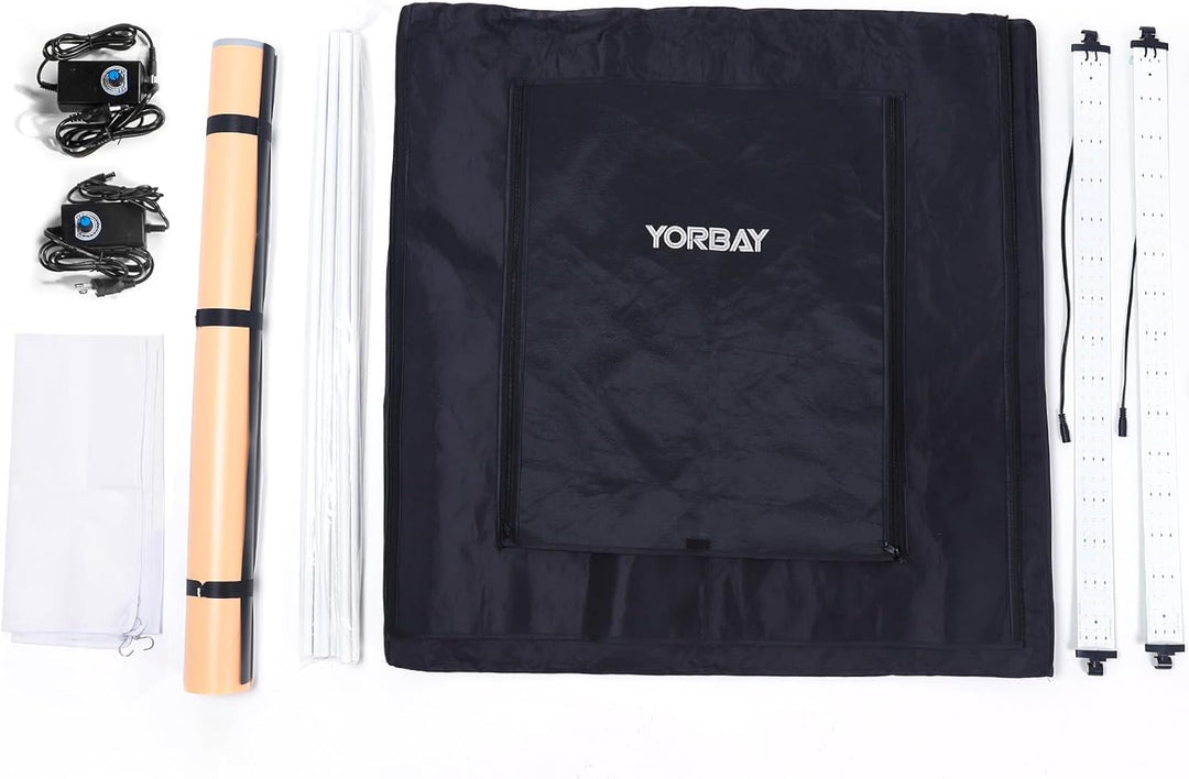 Yorbay Fotostudio Set 80 x 80 x 80cm CRI 95+ LED-Fotobox Lichtbox Lichtwürfel Profi Fotografie Licht