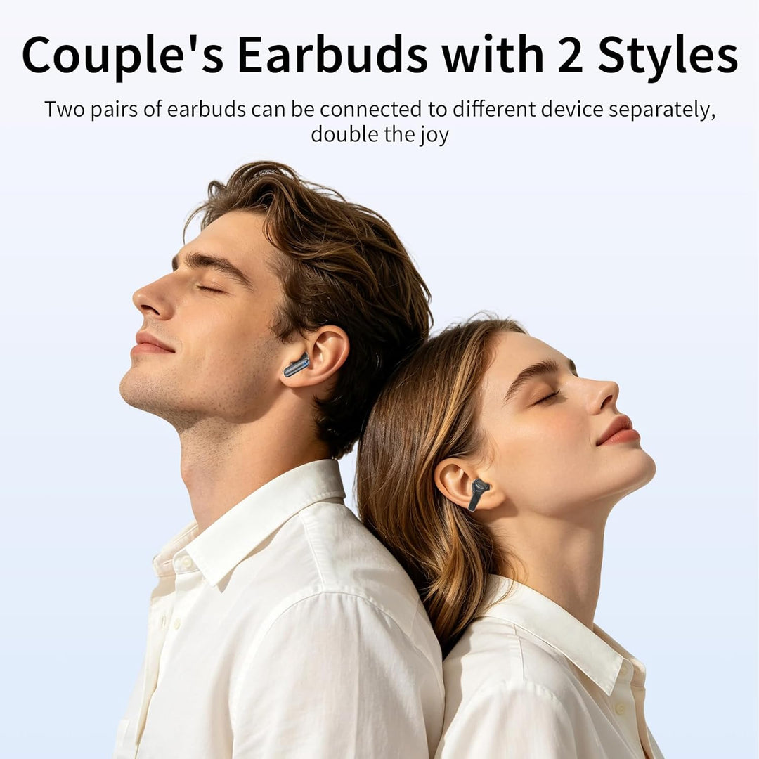 2-in-1 kabellose Ohrhörer-Set, Open-Ear Clip-On & Kurzschaft Halbin-Ear Ohrhörer-Kombo, Bluetooth 6.