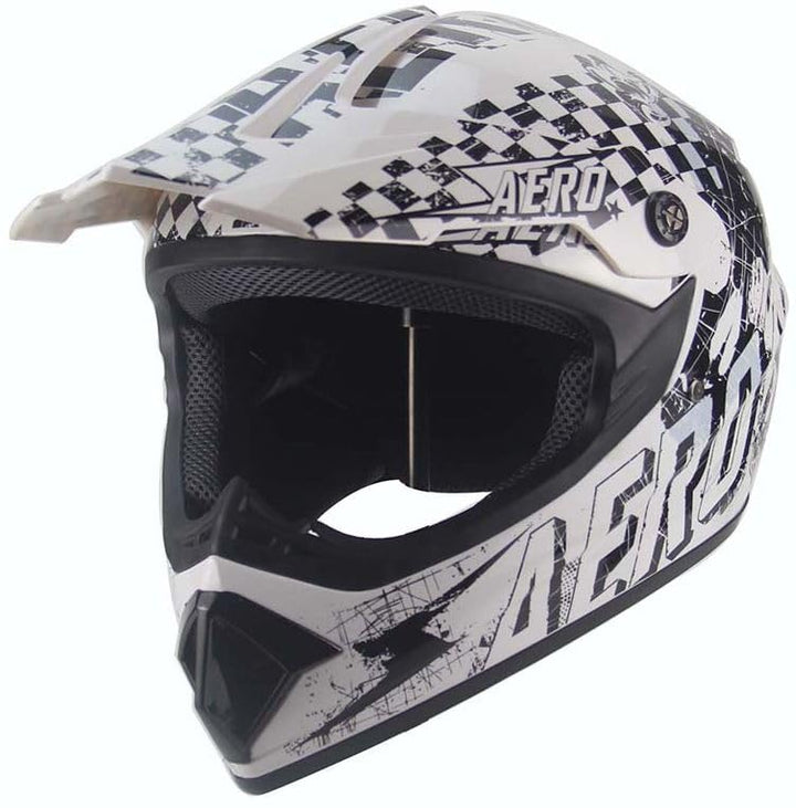 Kinder Crosshelm Skeleton AHP – Motorradhelm für Kinder, ABS-Schale, robuster Kinderhelm für Downhil