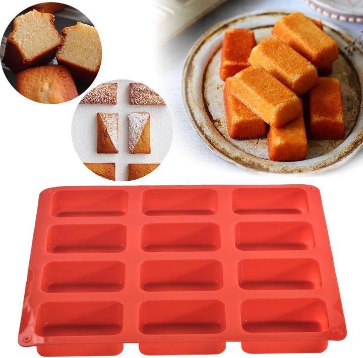 Silikon-Kastenform, antihaftbeschichtet, Mini-Brotform, 12 Mulden, Silikon-Brotbackform, für Kastenk