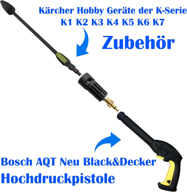 Bajonett Adapter für Kärcher Zubehör auf Black&Decker Baricus Bosch AQT, Black&Decker Baricus Bosch
