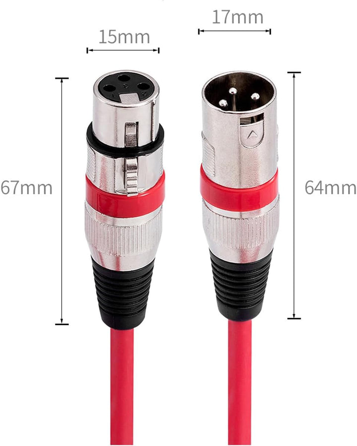 6 Packungen Mikrofonkabel XLR-Kabel Mikrofonkabel Stecker auf Buchse Symmetrisches XLR-Mikrofonkabel