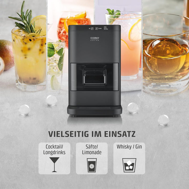 CASO IceBall Pro Eiskugelbereiter mit Kompressor – Kristallklare Eiskugeln 50–55 mm, 2 Kugeln/Stunde