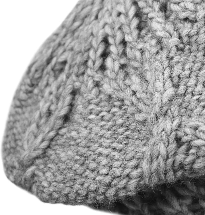 Melegari Strickmütze | Pragelierte Baskenmütze | Mütze aus Wolle und Alpaka | Made in Italy | Herren