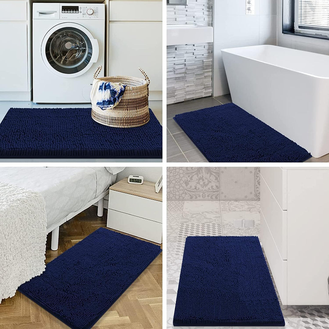 Homaxy rutschfeste Badematte Mikrofaser Chenille Badezimmer Badteppich Saugfähige Hochflor Badvorleg