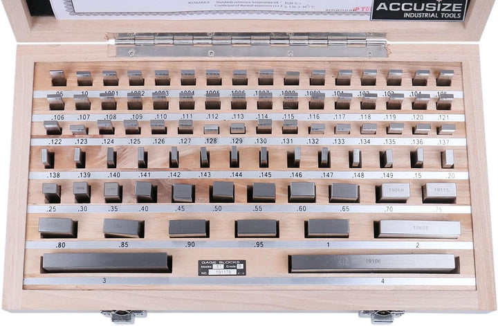 Accusize P900-S581 Stahl-Messblock-Set, Güteklasse B, 81-teilig, Klasse B