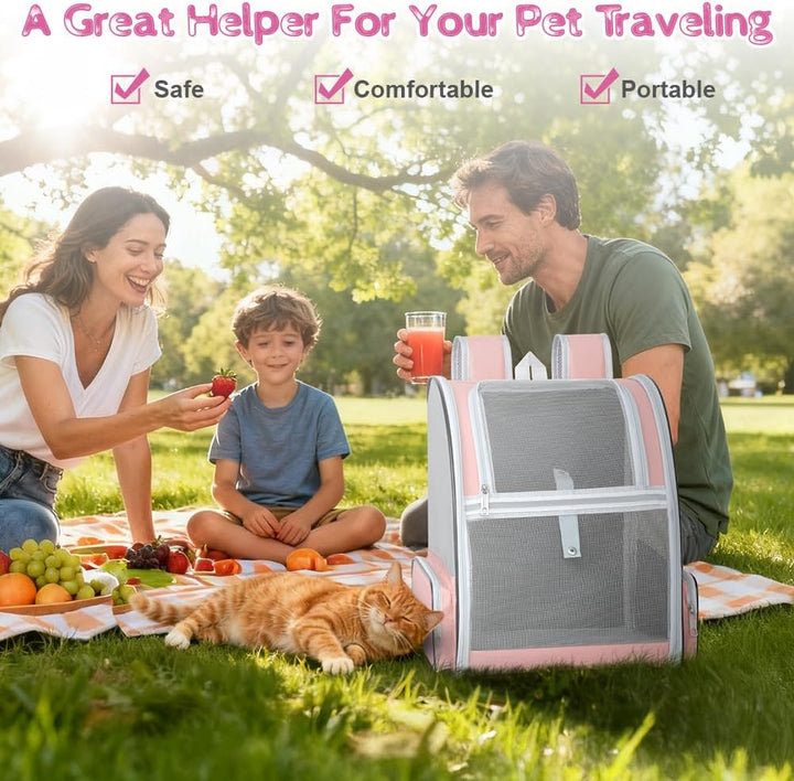 Alaoo Katzenrucksack, Hunderucksack,Transport Hunderucksack Faltbare mit Sicherheitsgurten und Verdi