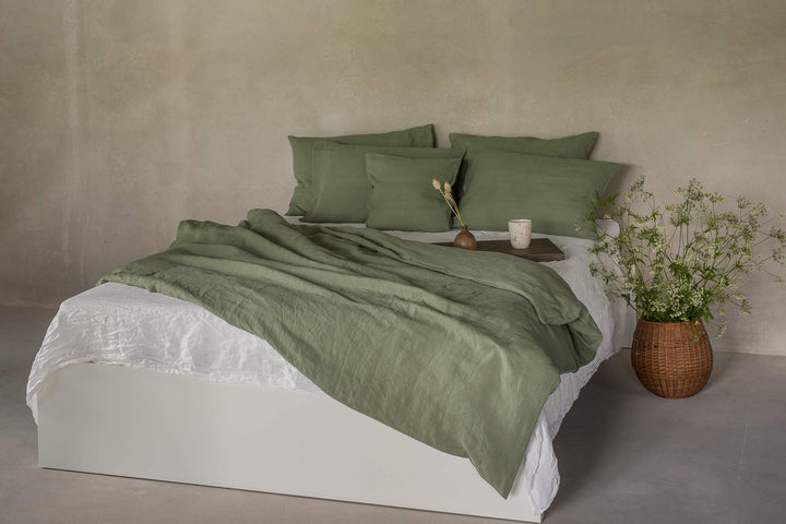 Ger3as Leinen Bettwäsche Set 100% Natur Leinen Stonewashed, Naturfaser Leinen, mit Hotelverschluss (