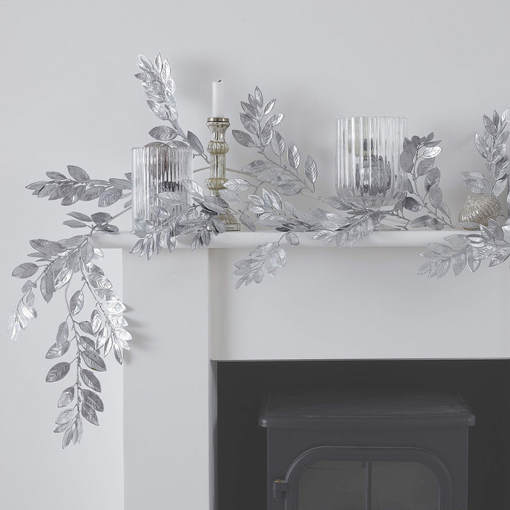 Ginger Ray Silver Foliage Weihnachtsdeko, 1,5 m, glitzernd Glitzer-Girlande, Glitzer-Girlande