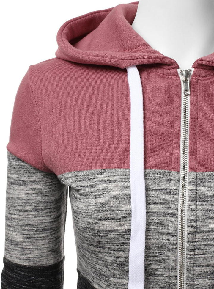 Damen Kapuzenpullover Basic Damen Hoodie mit Reissverschluss Kapuzenpulli Langarm Kapuze Herbst Wint