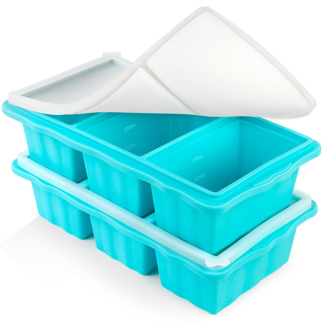 2er-Set Silikon-Gefrierformen für Suppen-Eiswürfel, 1-Tassen-Suppen-Gefrierformen mit Deckel für Mea