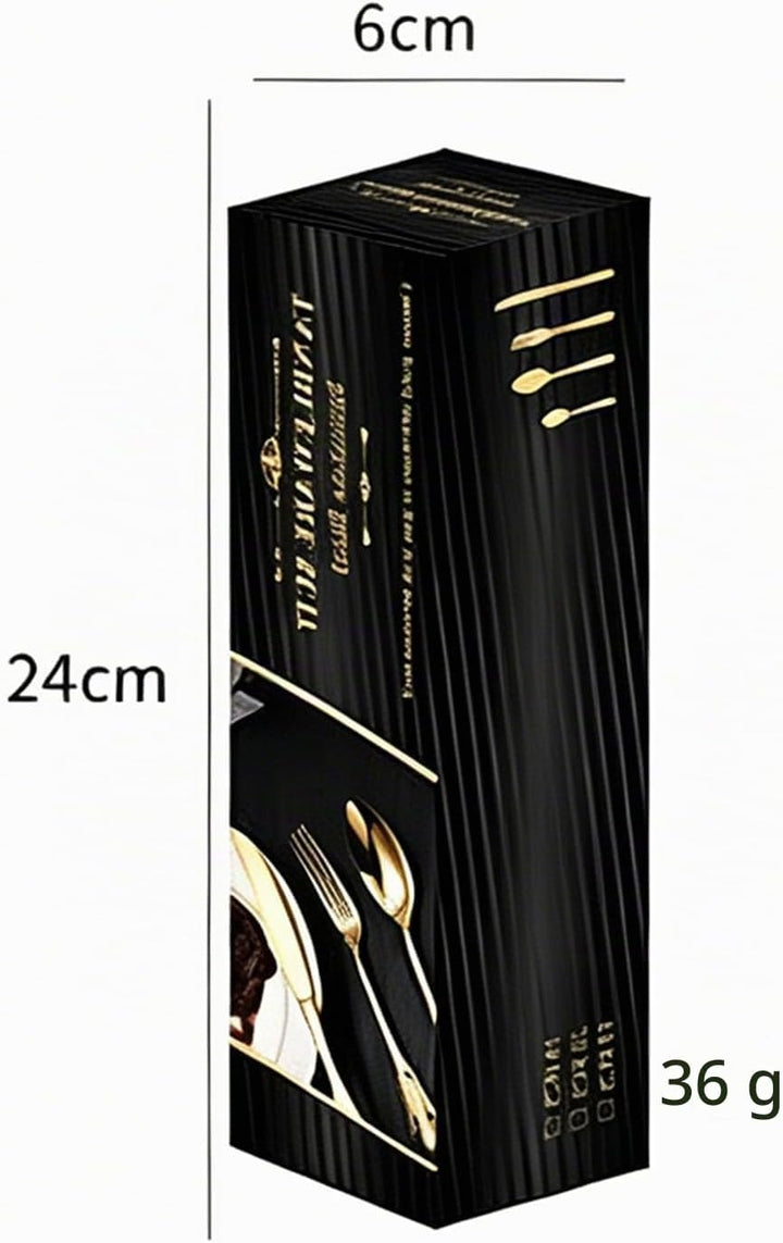 Besteck Set für 6 Personen, 30 teilig Edelstahl Besteckset, Gold Essbesteck Set mit Kuchengabeln Mes