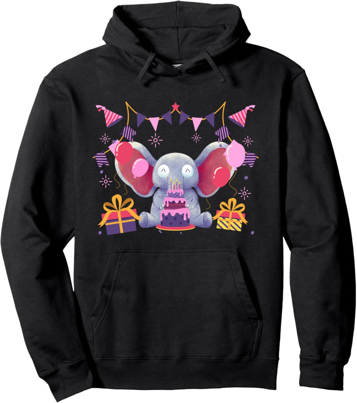 Afrika Safari Tier Kinder Geburtstag Kuchen Süsses Elefant Pullover Hoodie