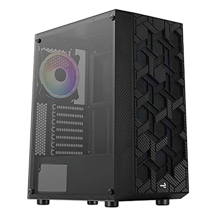 Aerocool Hive ARGB Mid Tower PC Gamng Case with Tempered Glass Window, 2 x ARGB Fans, 2 x USB 3.0, S