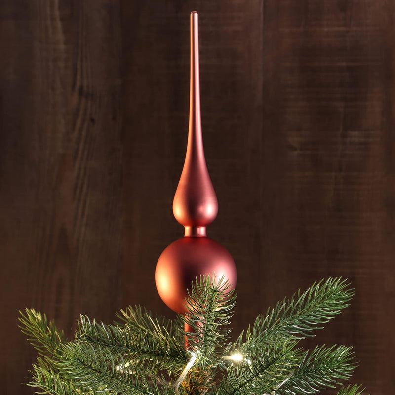 com-four® 2X Weihnachtsbaumspitze - Christbaumspitze aus echtem Glas für Weihnachten - Tannenbaumspi