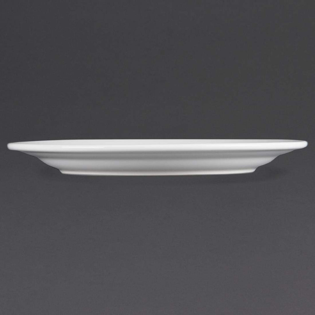 Olympia Whiteware Serviceteller mit breitem Rand, 250 mm, Porzellan, innovativ, 12 Stück