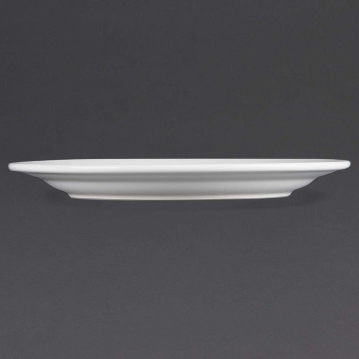 Olympia Whiteware Serviceteller mit breitem Rand, 250 mm, Porzellan, innovativ, 12 Stück