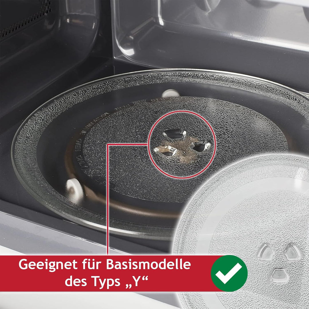Spares2go, Universal Drehteller aus Glas für die Mikrowelle (255 mm Durchmesser)