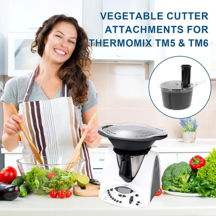 Gemüseschneider für Thermomix TM5 TM6, Gemüseschneider mit 2 Edelstahlklingen, Küchenzubehör, Gemüse