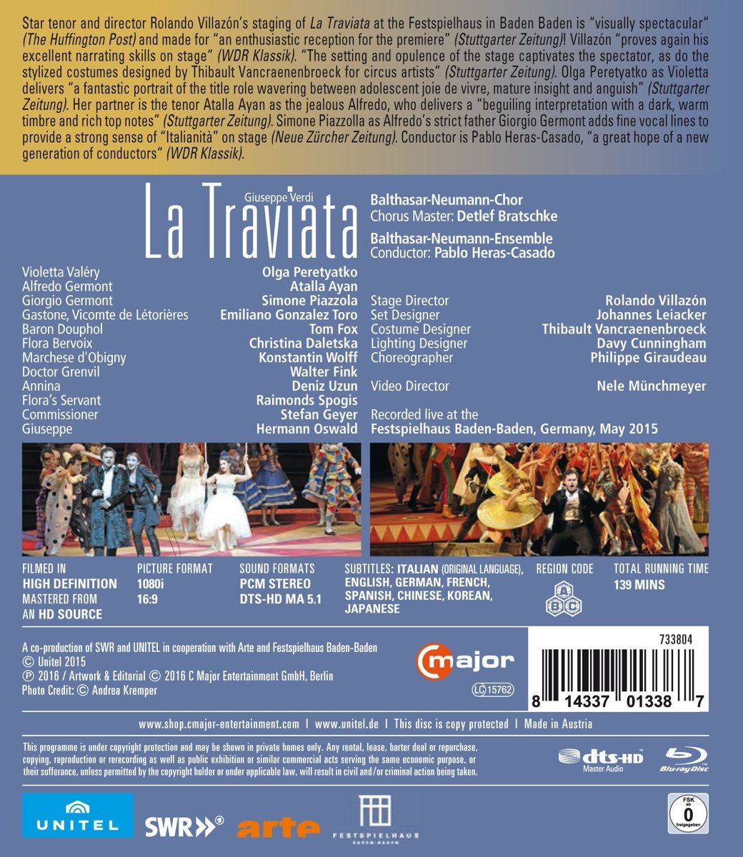 Verdi: La Traviata (Baden-Baden, 2015) [Blu-ray], Blu-ray