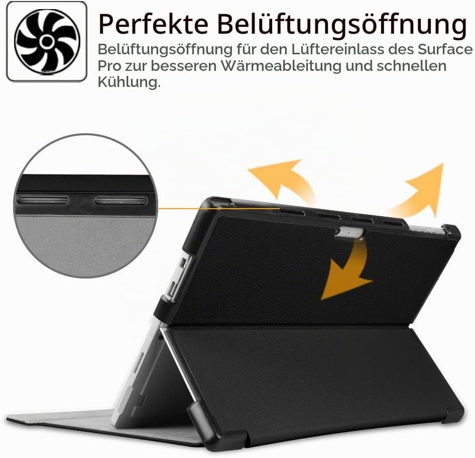 Fintie Hülle für Microsoft Surface Pro 7/7 Plus / 6/5, Business Schutzhülle mit Harter Schale, anpas