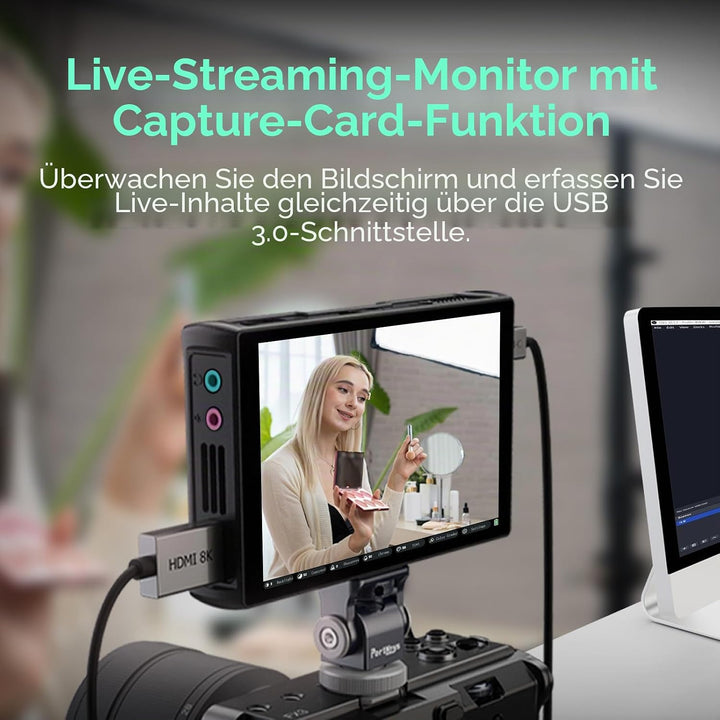 Portkeys PL5 Kamera Field Monitor 5,4 Zoll Touchscreen 3D LUT USB3.0 360° einstellbare Farbe 1920x10