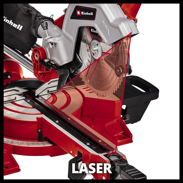 Einhell Zug-Kapp-Gehrungssäge TE-SM 216 Dual (1.800 W, Ø216 x Ø30, 215/305 mm Schnittbreite bei 45°/