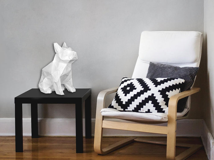 World Art TW60329 Harz-Skulptur Französische Bulldogge facettierte sitzt Moderne Harz Skulptur Statu