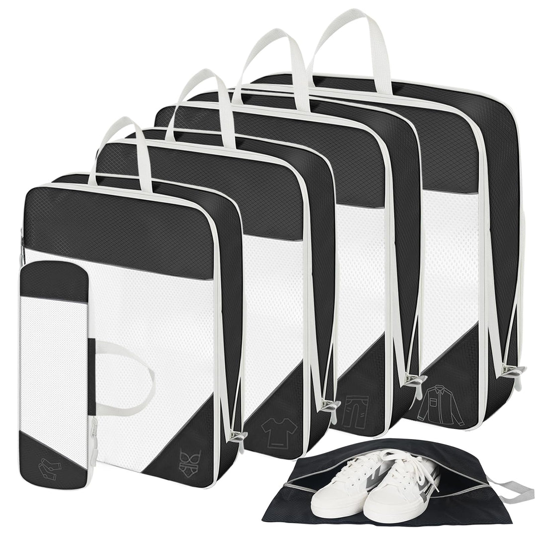 SWIHELP Kompressions-Packwürfel-6Set, Reise-Organizer, Taschen, erweiterbar, unverzichtbar für Koffe