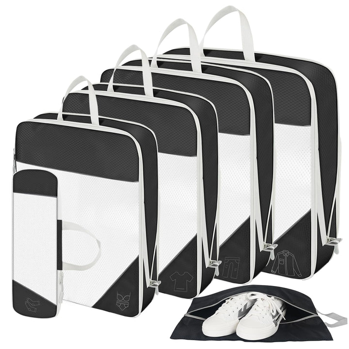 SWIHELP Kompressions-Packwürfel-6Set, Reise-Organizer, Taschen, erweiterbar, unverzichtbar für Koffe